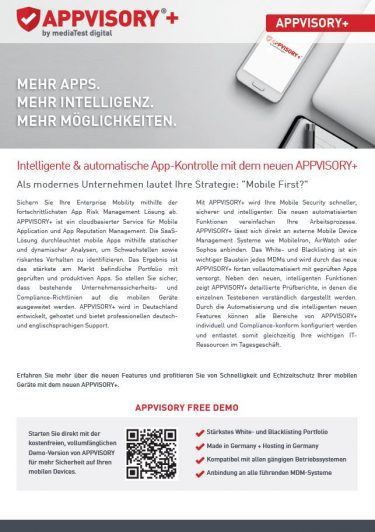 APPVISORY+ EE – Vorschau