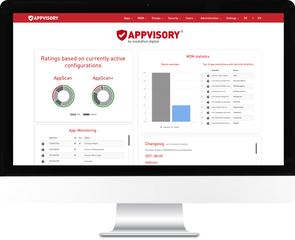 Mobile Security für Unternehmen mit APPVISORY