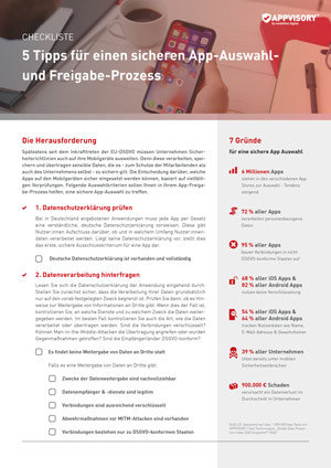 App-Auswahl Checkliste sicherer Freigabeprozess