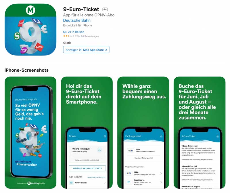 9-Euro-Ticket App Datenschutz sicher apptest