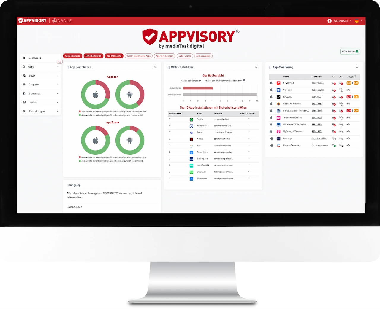 App Security mit APPVISORY für alle Mobilen Geräte